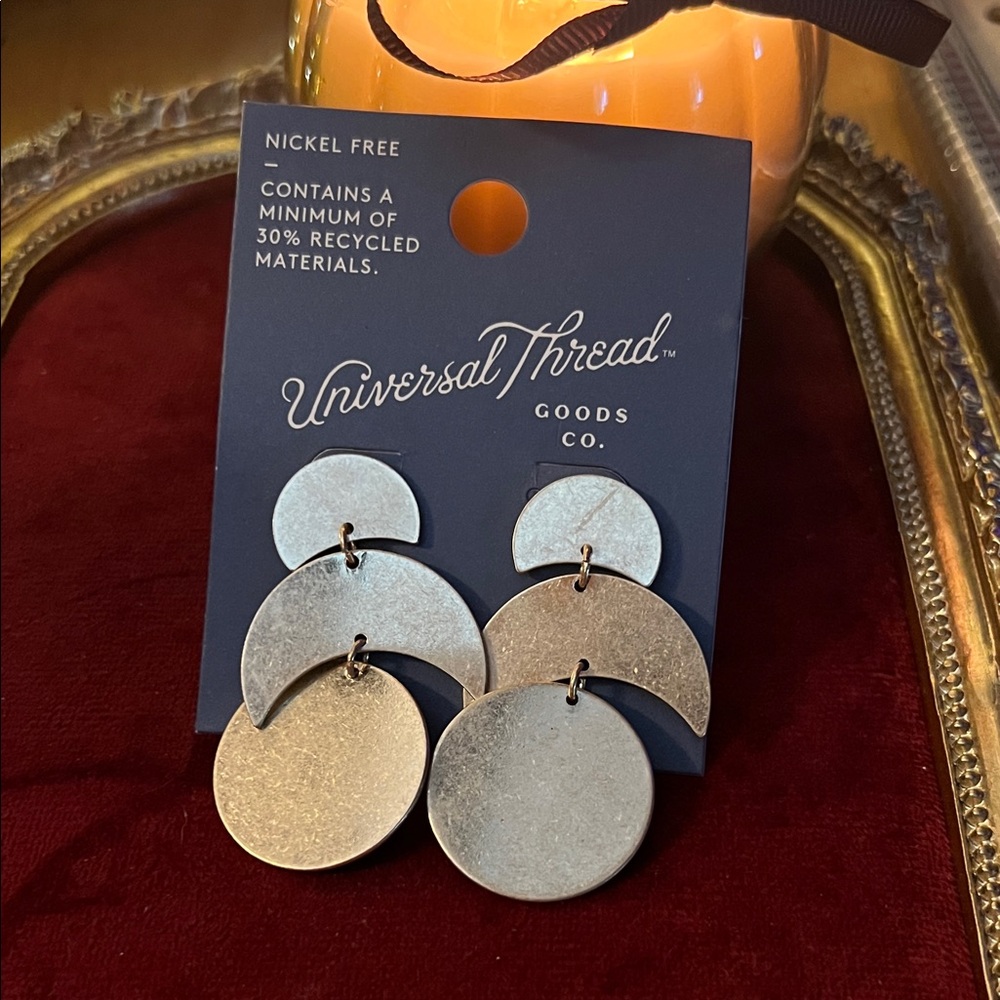 Universal Thread Metallic Half-Moon Earrings